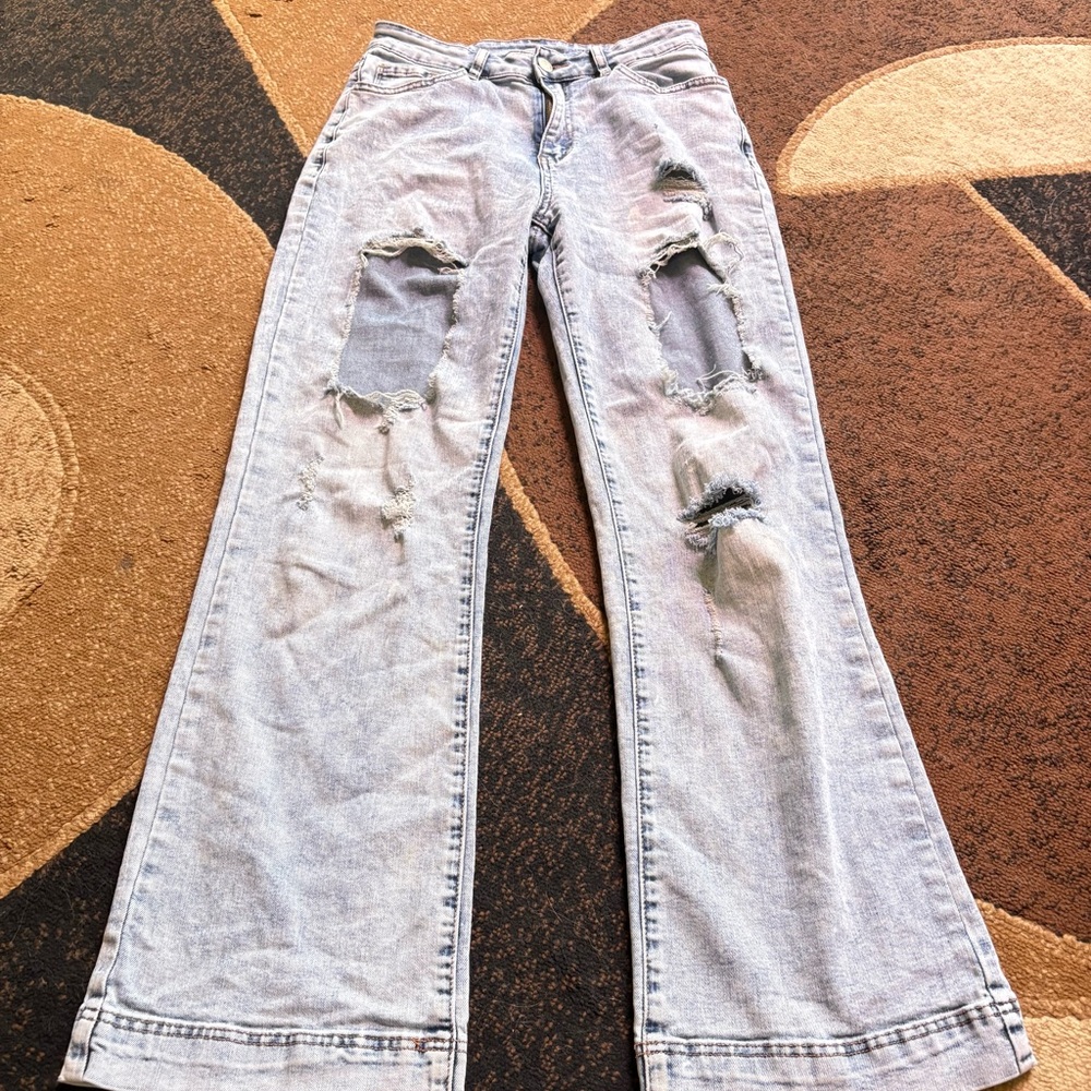 Distressed Light Blue Women's Jeans